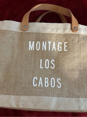Apolis Global Citizen Burlap Market Tote Bag Montage Los Cabos